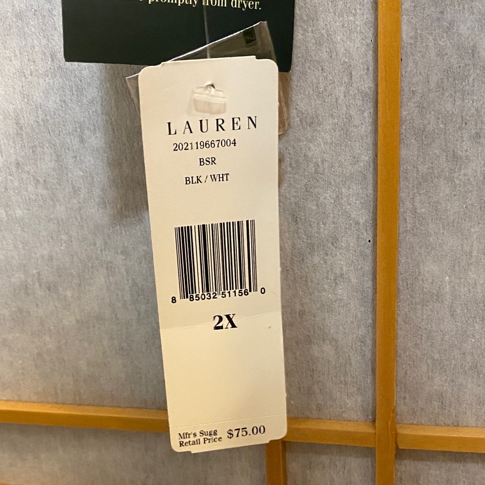 Women’s Lauren Ralph Lauren Black/White Striped Blouse NWT - Picture 5 of 5